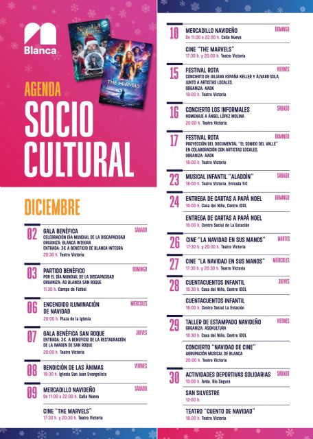 El Ayuntamiento de Blanca presenta la programación navideña con las actividades infantiles y el cine como protagonistas - 1, Foto 1