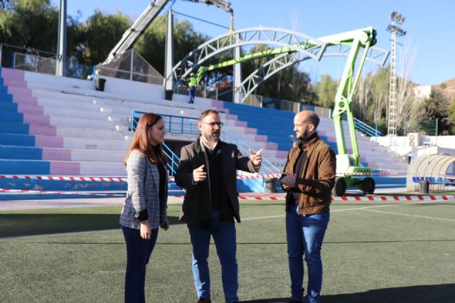 El Ayuntamiento de Lorca inicia la fase final de la construcción de la cubierta de las gradas del campo de fútbol Mundial '82 en el Complejo Deportivo 'La Torrecilla' - 1, Foto 1