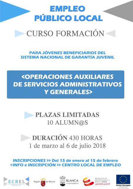 Blanca aumenta en más de un doscientos por cien los jóvenes inscritos en Garantía Juvenil - 1, Foto 1