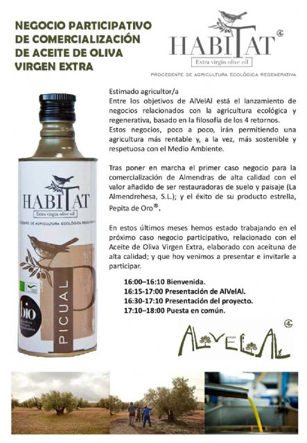 Caravaca acoge el próximo jueves una jornada sobre el modelo de negocio participativo aplicado a la producción de aceite de oliva - 1, Foto 1