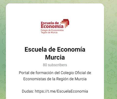 El Colegio de Economistas de la Región de Murcia abre un canal de Telegram para informar directamente a los miles de profesionales que cada año acceden a sus cursos de especialización - 1, Foto 1
