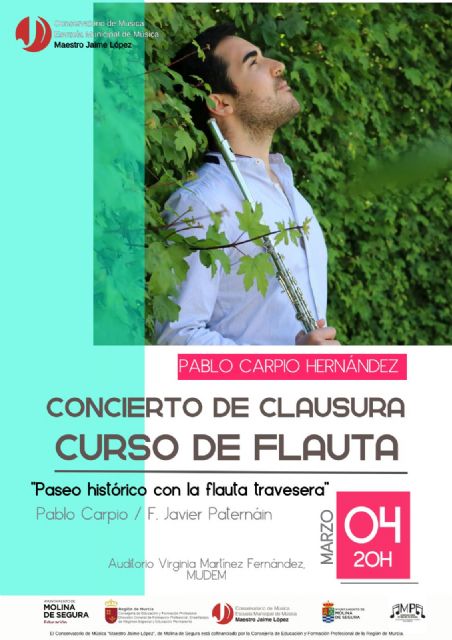 El Conservatorio de Música Maestro Jaime López de Molina de Segura organiza un curso de flauta travesera, impartido por el flautista murciano Pablo Carpio los días 3 y 4 de febrero - 1, Foto 1