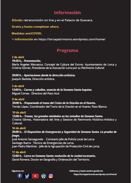 El Palacio de Guevara acoge el I Ciclo Cultural 'Detrás de la Semana Santa de Lorca' organizado por la Asociación Lorca por su Patrimonio Cultural, en colaboración con el Ayuntamiento - 2, Foto 2