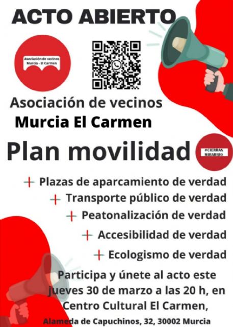 La Asociación de Vecinos Murcia El Carmen presenta un plan de movilidad alternativo para dar voz a los murcianos en el diseño de sus barrios - 1, Foto 1