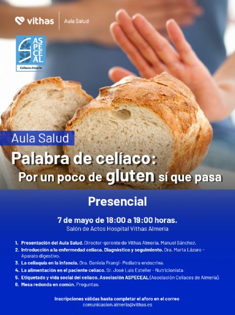 El Hospital Vithas Almería organiza un Aula Salud gratuito sobre celiaquía - 1, Foto 1