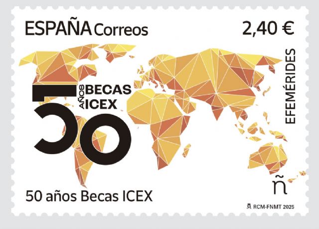 Correos presenta un sello que conmemora el 50 aniversario de las becas ICEX - 1, Foto 1