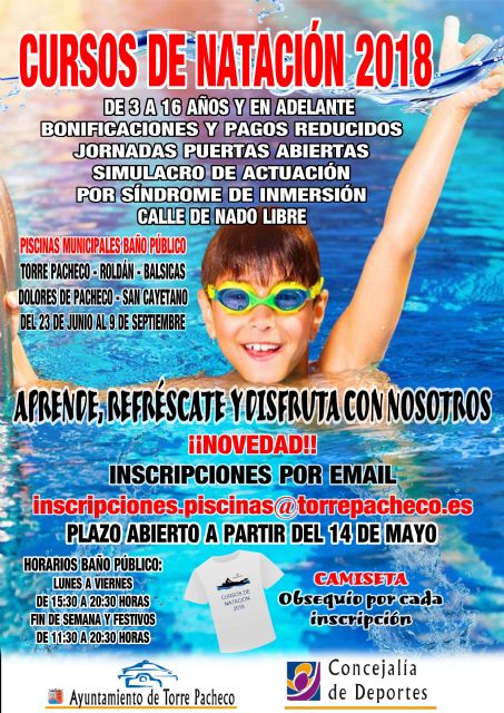 Abierto el plazo de inscripción para los cursos de natación de verano en Torre Pacheco - 3, Foto 3