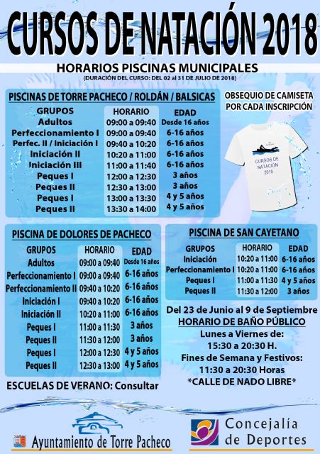 Abierto el plazo de inscripción para los cursos de natación de verano en Torre Pacheco - 4, Foto 4