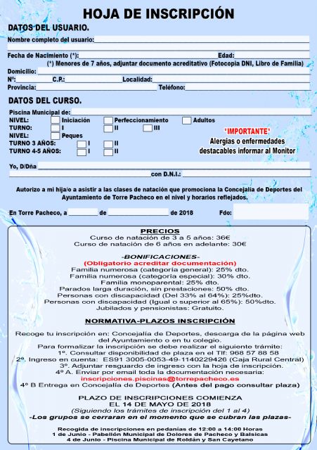 Abierto el plazo de inscripción para los cursos de natación de verano en Torre Pacheco - 5, Foto 5