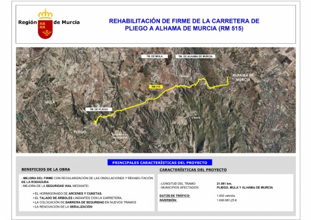Corte temporal de la Carretera RM-515 el prximo mircoles 5 y jueves 6 de junio, Foto 1