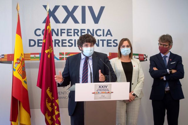 López Miras afirma que salimos igual de preocupados y sin respuestas sobre vacunas, fondos europeos, agua e infrafinanciación - 1, Foto 1