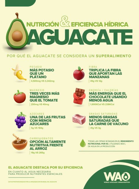 El aguacate lidera el ranking de eficiencia entre nutrientes y uso de agua - 1, Foto 1