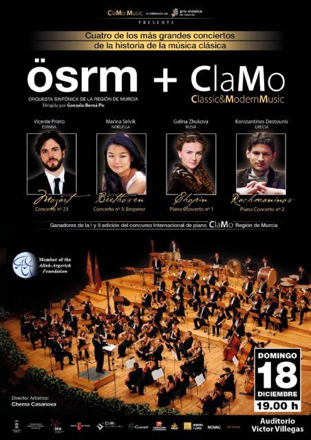 La Sinfónica de la Región y los ganadores del Concurso de Piano 'Clamo Music' actuarán en el Auditorio regional - 1, Foto 1