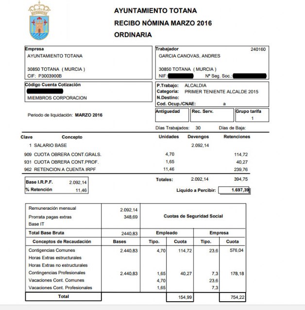 Nómina alcalde Andrés García, Foto 2