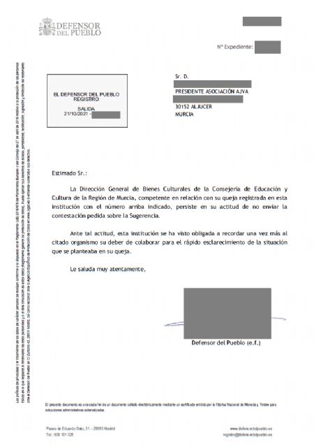 El Defensor del Pueblo declarará a la Dirección de Patrimonio Cultural como administración hostil y entorpecedora - 4, Foto 4