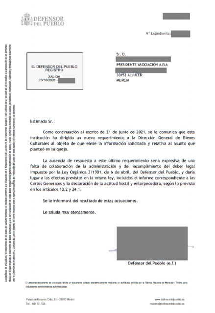 El Defensor del Pueblo declarará a la Dirección de Patrimonio Cultural como administración hostil y entorpecedora - 5, Foto 5