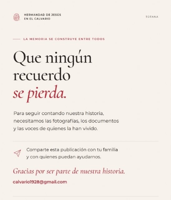 La Hermandad del Calvario busca fotografías y documentos históricos para conmemorar su centenario en 2028 - 5, Foto 5