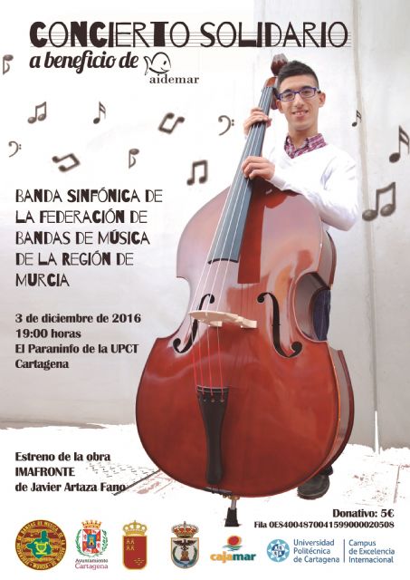 La Banda Sinfónica de la Federación de Bandas de la Región ofrecerá un concierto solidario a beneficio de Aidemar - 1, Foto 1