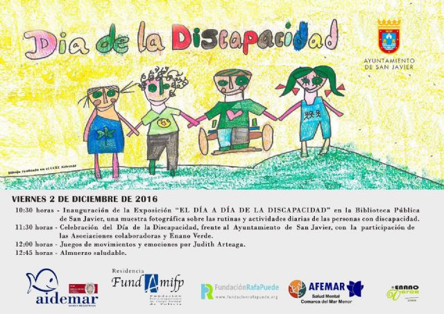 San Javier celebrará el Día de la Discapacidad el viernes 2 de diciembre con una exposición, la lectura de un manifiesto y actividades lúdicas en la plaza de España - 3, Foto 3