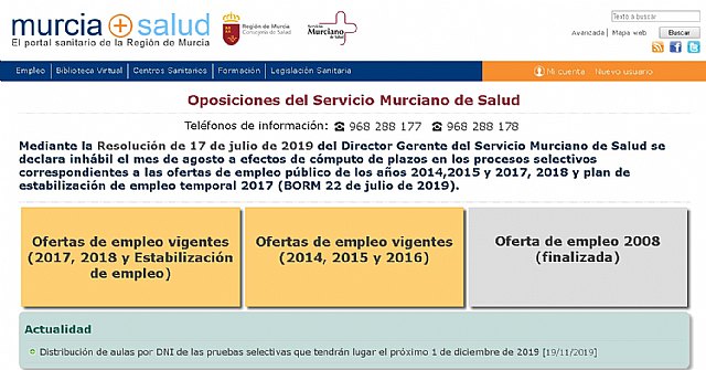 3.590 opositores se examinan mañana para optar a 137 plazas del Servicio Murciano de Salud - 1, Foto 1