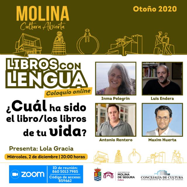 Màxim Huerta, Inma Pelegrín, Antonio Rentero y Luis Endera participan, el 2 de diciembre, en el segundo evento on line Libros con lengua - 1, Foto 1