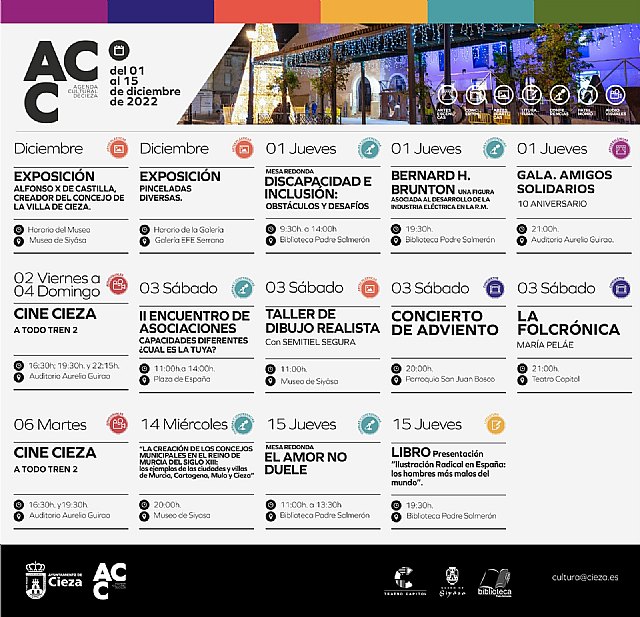 Una quincena de actividades integra la agenda cultural para las dos primeras semanas de diciembre - 1, Foto 1