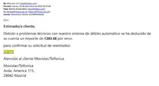 Movistar alerta de una nuevo campaña de phishing contra sus clientes - 1, Foto 1