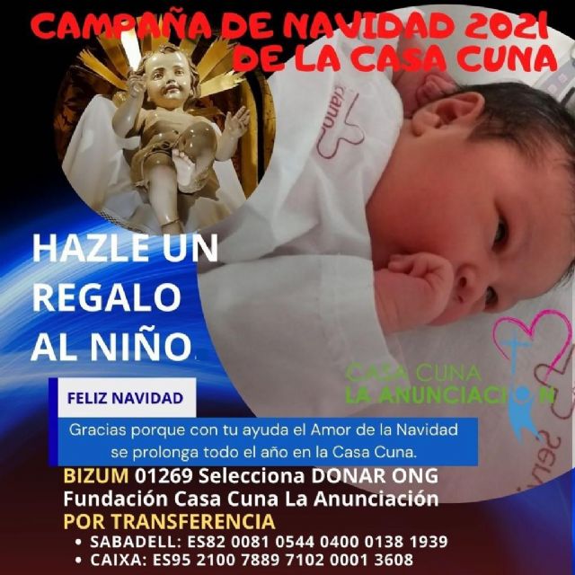 La Casa Cuna de Sucina lanza una campaña navideña de recaudación de fondos - 1, Foto 1