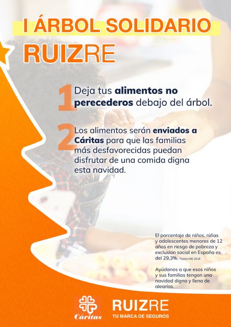 Los empleados de Ruiz Re realizan una donación de alimentos a Cáritas a través de su primer árbol solidario - 4, Foto 4