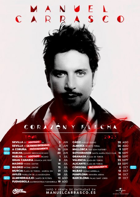Manuel Carrasco anuncia nuevas fechas de su nuevo Tour Corazón y Flecha - 1, Foto 1