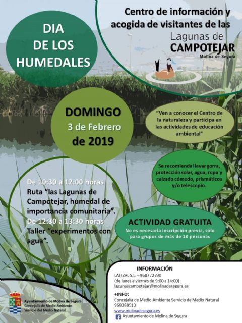 El Centro de Información y Acogida de Visitantes de Las Lagunas de Campotéjar  Salar Gordo de Molina de Segura celebra el Día Mundial de los Humedales el domingo 3 de febrero - 1, Foto 1