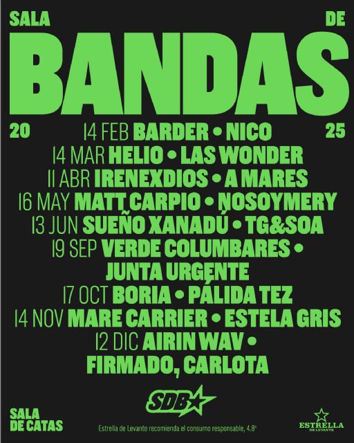 Estrella de Levante presenta ´Sala de Bandas´, un ciclo de conciertos para apoyar a la música emergente local - 2, Foto 2