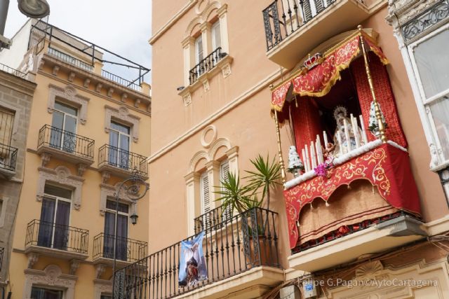Los balcones de Cartagena, engalanados por Semana Santa - 1, Foto 1