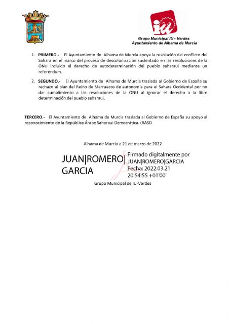 Valoracin del Pleno Ordinario del 29 de marzo de 2022. IU-verdes Alhama de Murcia, Foto 4