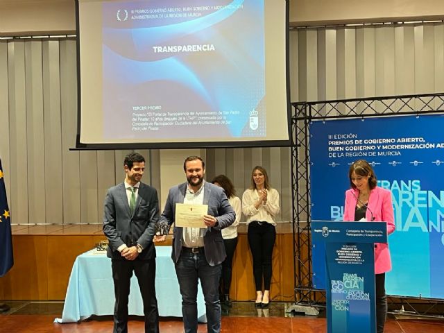 San Pedro del Pinatar consigue dos galardones en la tercera edición de los Premios regional de Gobierno Abierto - 1, Foto 1