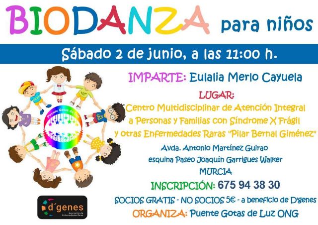 El Centro Pilar Bernal Giménez de Murcia acoge este próximo sábado, 2 de junio, un Taller de Biodanza para niños - 1, Foto 1