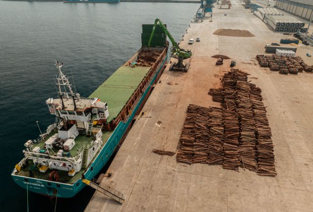 El Puerto de Cartagena inicia un nuevo tráfico con la exportación de 2.000 toneladas de troncos de pino - 1, Foto 1
