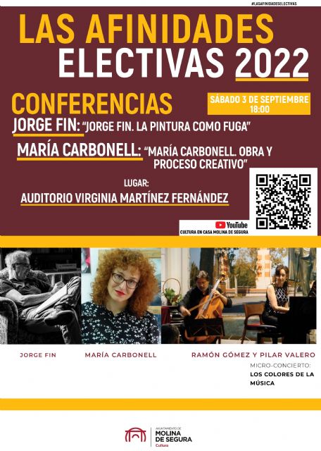 Jorge Fin y María Carbonell, protagonistas del ciclo Las afinidades electivas el sábado 3 de septiembre en Molina de Segura - 1, Foto 1