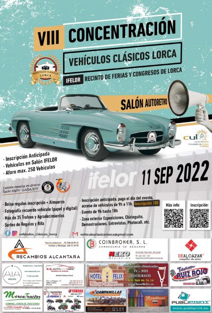 La VIII Concentración de 'Vehículos Clásicos Lorca' Salón Autoretro se celebrará el domingo, 11 de septiembre, en el recinto de Ifelor - 2, Foto 2