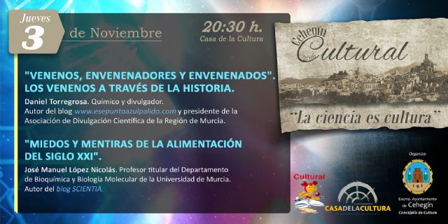Este jueves, día 3 de noviembre, comienza el ciclo de conferencias Cehegín Cultural, dedicado en esta edición a la ciencia - 1, Foto 1