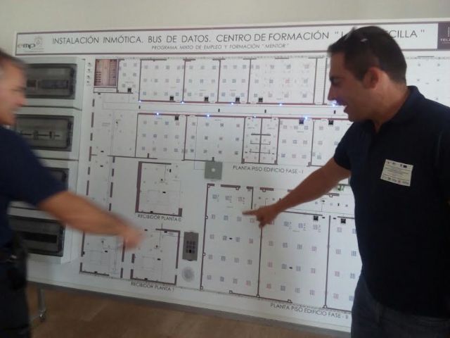 Alumnos del Certificado de Profesionalidad Montaje y mantenimiento de instalaciones eléctricas de baja tensión visitan el Centro de Iniciativas Empresariales y Complejo Deportivo Felipe VI de Lorca, Foto 5