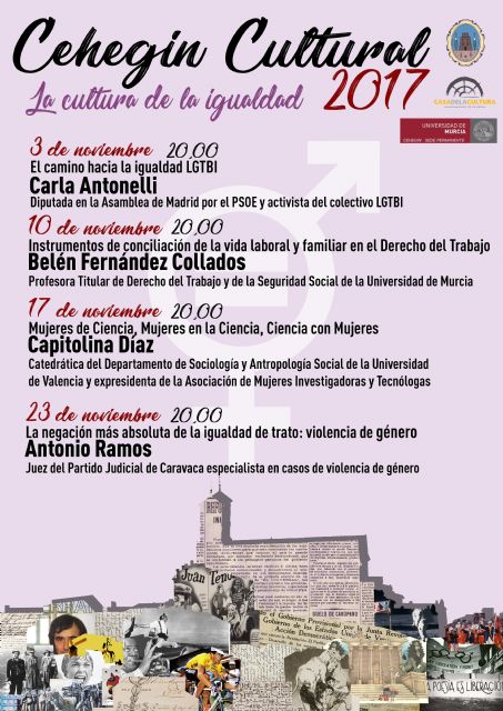 Se presenta el ciclo de conferencias Cehegín Cultural, dedicado en esta edición a La Cultura de la Igualdad - 1, Foto 1