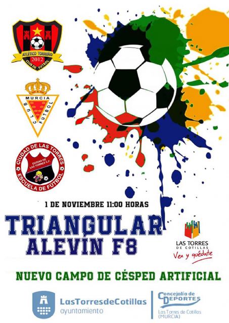 El remodelado campo de césped artificial acoge un triangular alevín con el Real Murcia, el Atlético Torreño y el Ciudad de Las Torres - 1, Foto 1