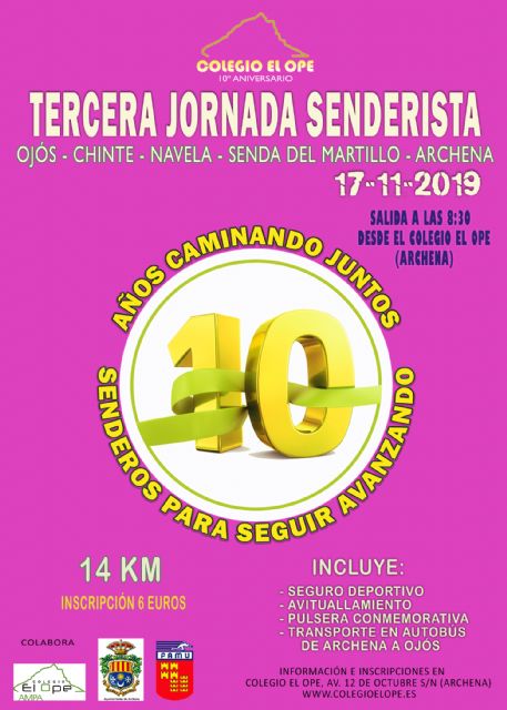 El 17 de noviembre, 3ª jornada de senderismo enmarcada en el X Aniversario del Colegio El Ope - 1, Foto 1