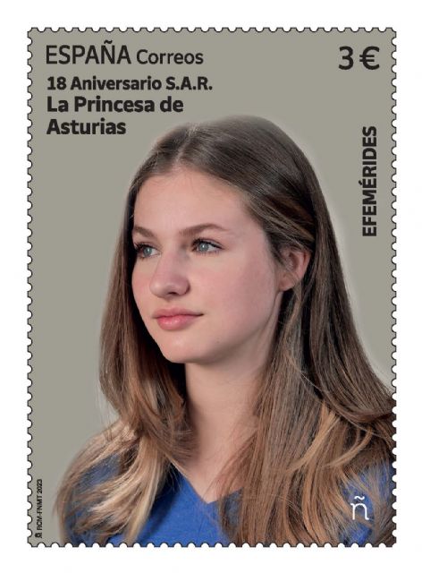 Correos emite un sello conmemorativo con motivo del 18 aniversario de S.A.R la Princesa de Asturias - 1, Foto 1