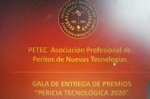 PETEC entregó los primeros premios Pericia Tecnológica en una gala telemática