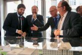 Fernando Lpez Miras asiste al acto de colocacin de la primera piedra del nuevo edificio de aulas y laboratorio para alumnos delcampus de Ciencias de la Salud de la UMU