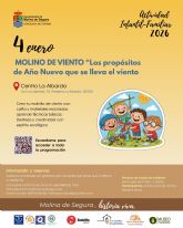 La Concejalía de Turismo organiza la actividad Molino de viento en el Centro La Albarda el domingo 4 de enero