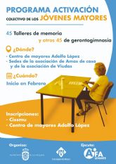 El Ayuntamiento de Los Alcázares pone en marcha talleres de memoria y activación para los jóvenes mayores