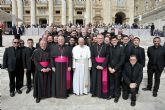 El Papa Francisco saluda al Obispo y a 43 presbteros de la Dicesis de Cartagena
